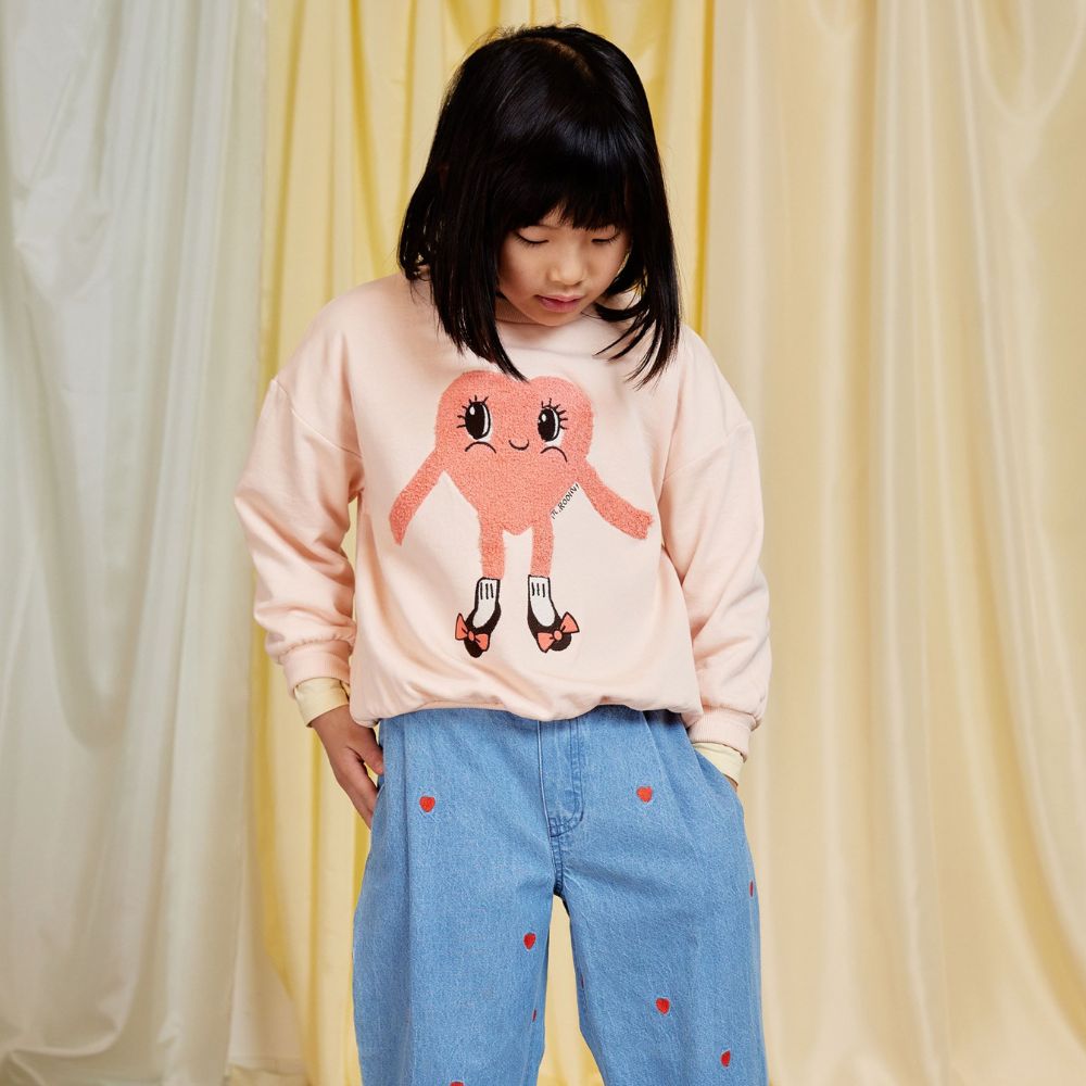 Mini Rodini Heart in shoes chenille sweatshirt