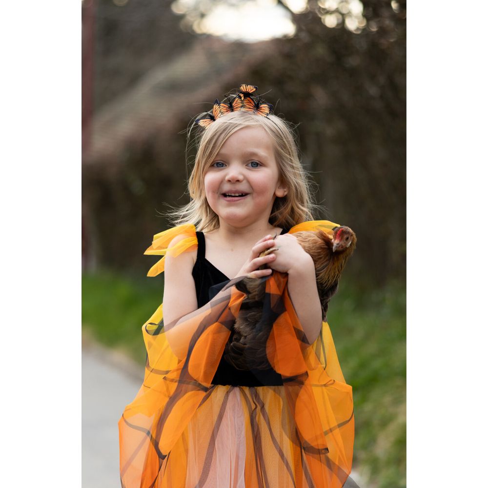 Butterfly Twirl Dress with Wings & Headband, Monarch Size 3-4