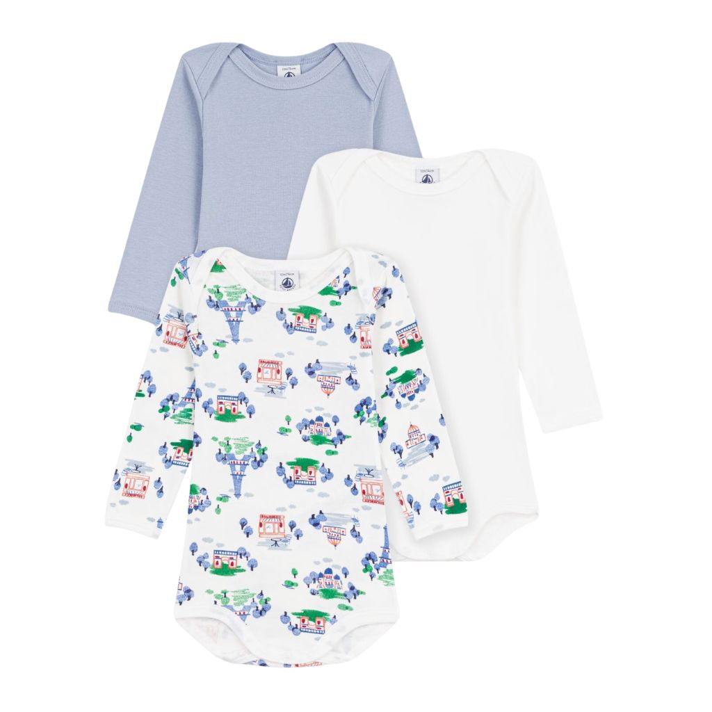 Petit Bateau LS Bodies 3pcs Paris Town