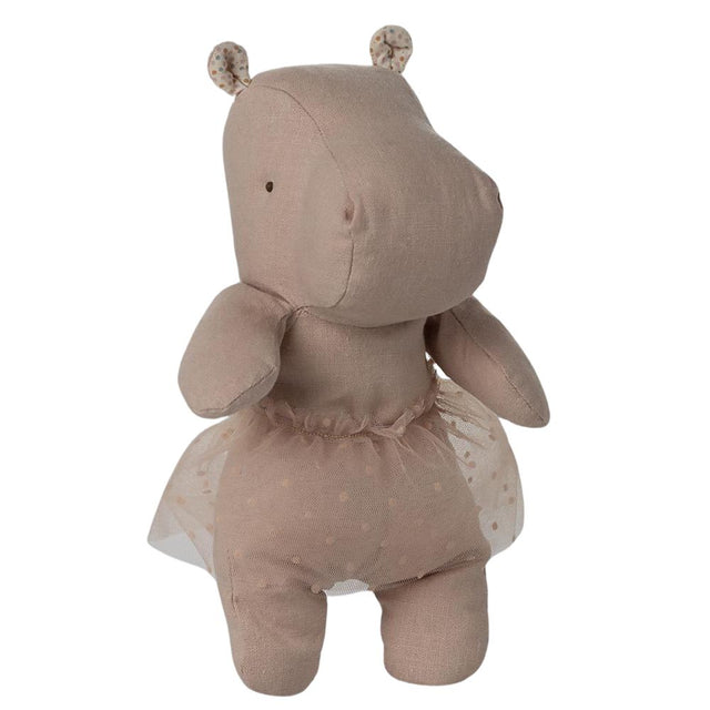Maileg Safari friends, Hippo w. skirt, Small - Soft rose