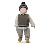 1 + in the Family TELLARO cream baby button-down shirt in viyella with a chest pocket