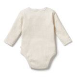 Wilson & Frenchy Organic Stripe Rib Long Sleeved Bodysuit Oatmeal