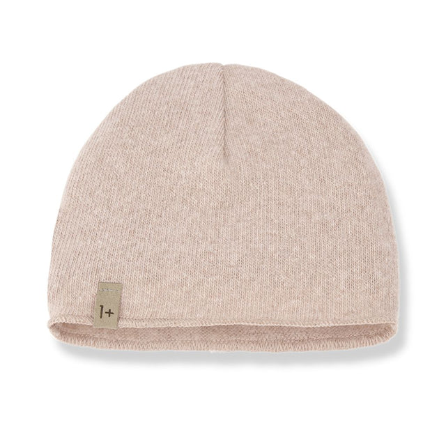 1 + in the Family ANGERS blush newborn beanie in soft plain fleece with a rolled brim