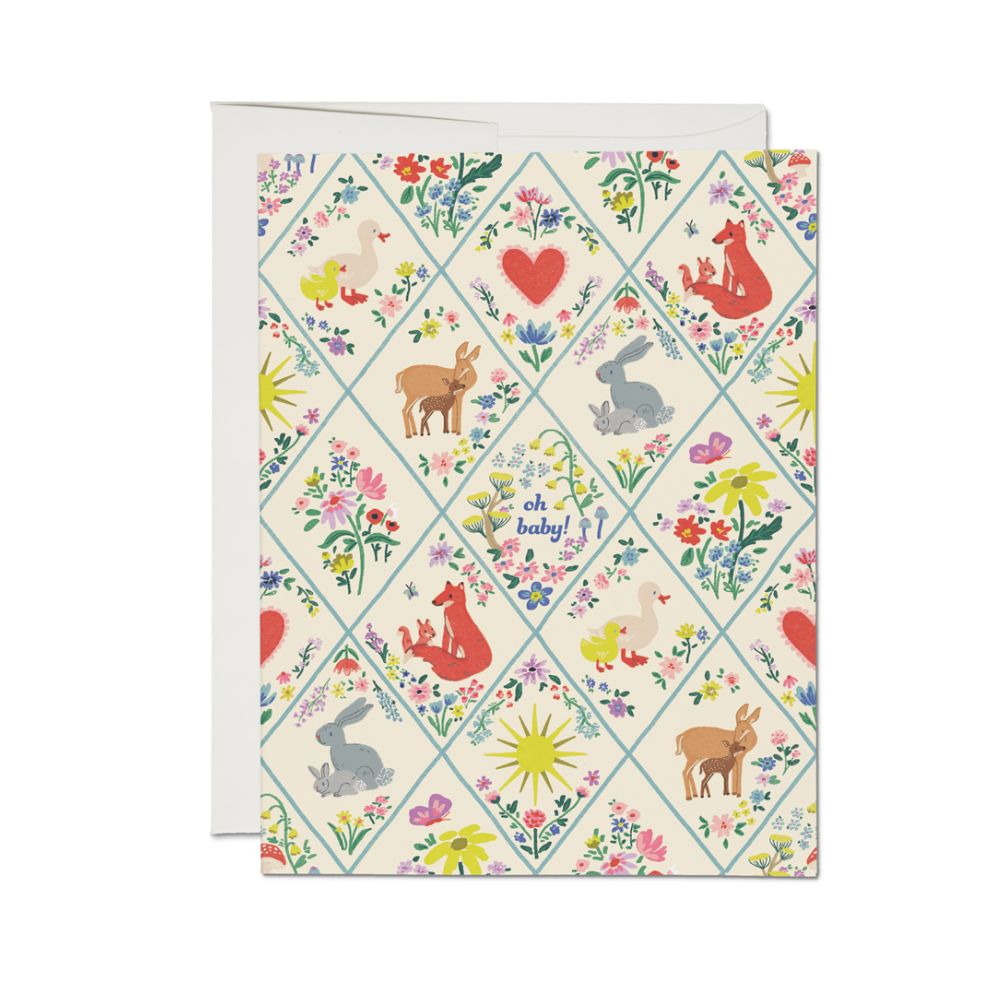 Woodland Critters Baby Card