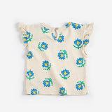 Bobo Choses Baby Pixel Flowers all over ruffled top