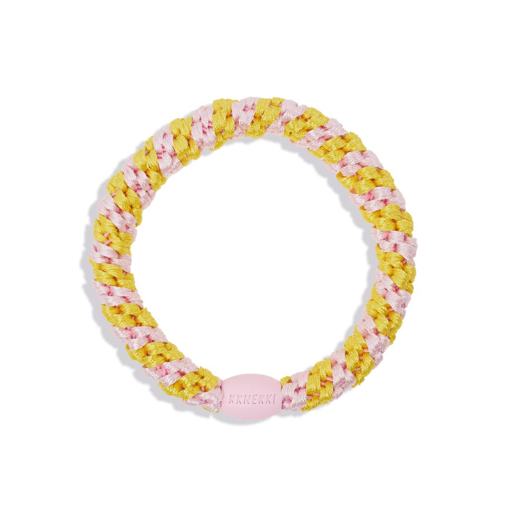 Kknekki Original Hair Tie Yellow Pink Stripe