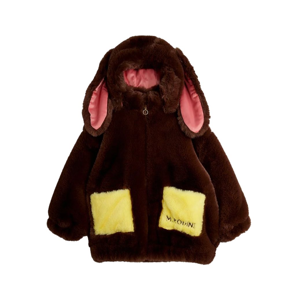 Mini Rodini Rabbit Ear Faux Fur Jacket