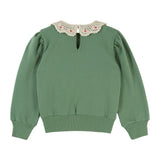 Emile & Ida Crochet Collar Sweatshirt Olive
