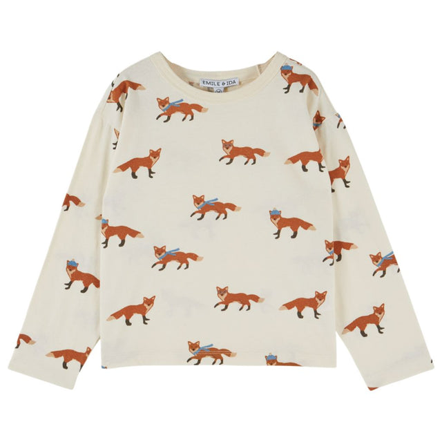 Emile & Ida All Over Print Tee Shirt Ecru Fox