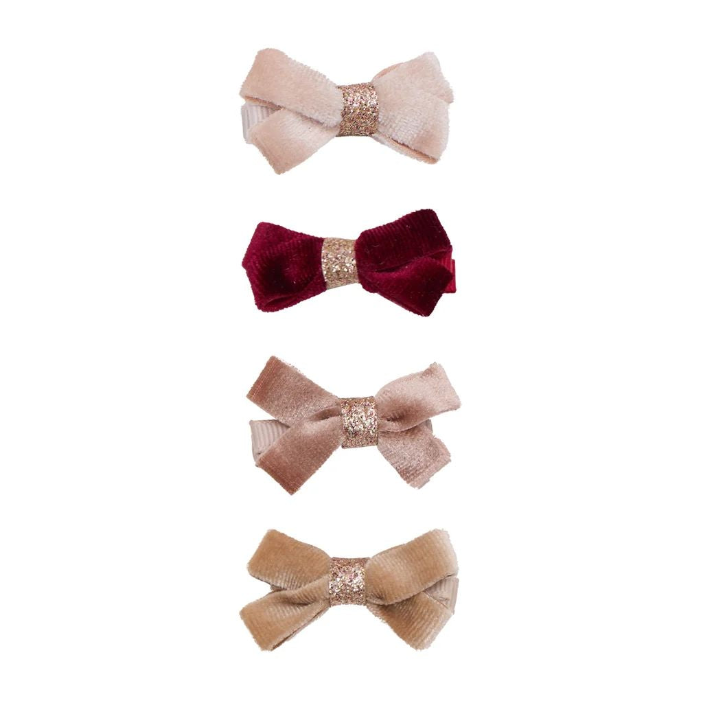 Mimi & Lula - Glitter Velvet Bow Salon Hair Clips
