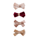 Mimi & Lula - Glitter Velvet Bow Salon Hair Clips