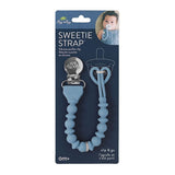 Sweetie Strap Silicone One-Piece Pacifier Clips - Blue Beaded