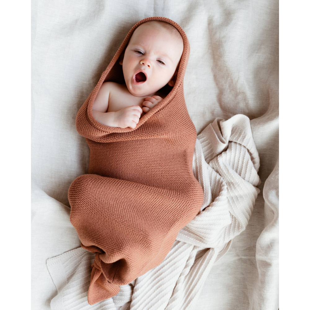 Hvid Merino Wool Cocoon Terracotta, 0-8m