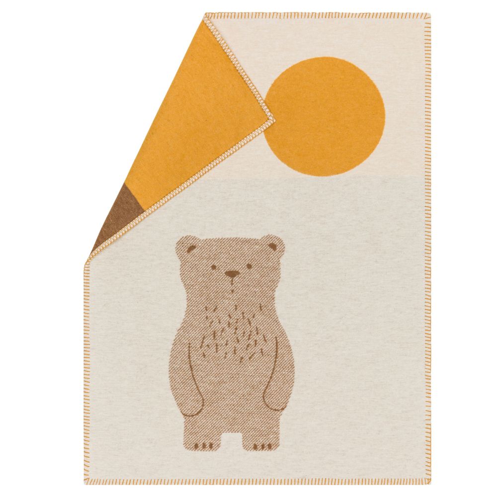 Fussenegger LILI baby blanket "moon bear"- Off white, 90x70cm