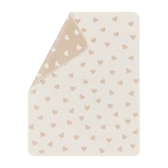 Fussenegger CARLA Blanket Hearts All over OffWhite/ Beige 90X70cm