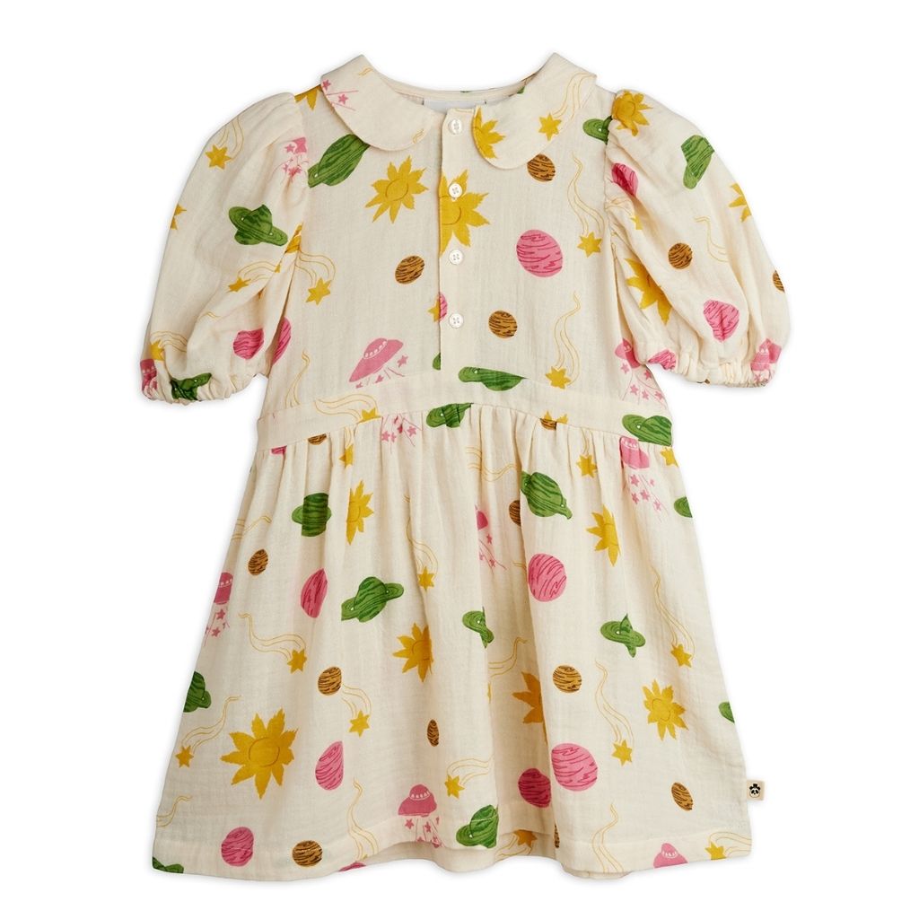 Mini Rodini Space AOP Muslin Woven SS Dress