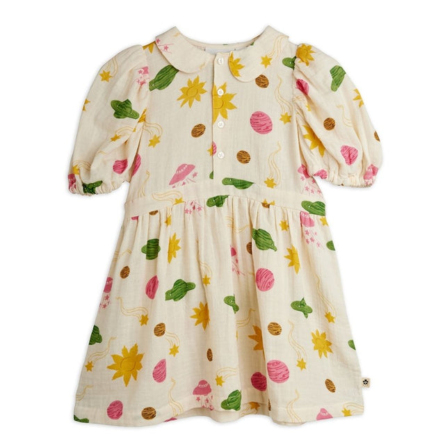 Mini Rodini Space AOP Muslin Woven SS Dress