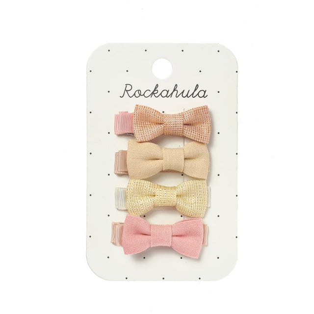 Rockahula Sparkle Linen Mini Bow Clip Set