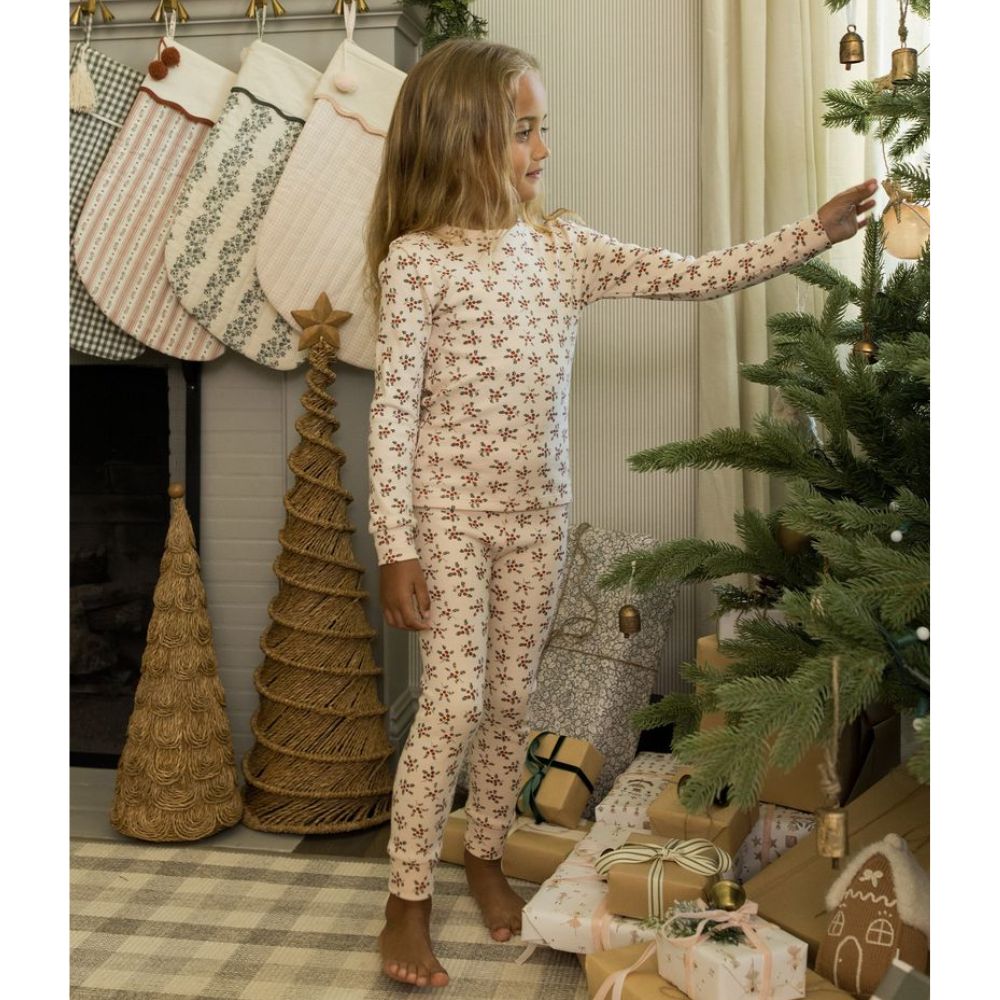 Rylee + Cru Organic LS Pyjama Set Hollyberry