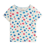 Mini Rodini Flowers Aop Picot Edge Pointelle Ss Tee