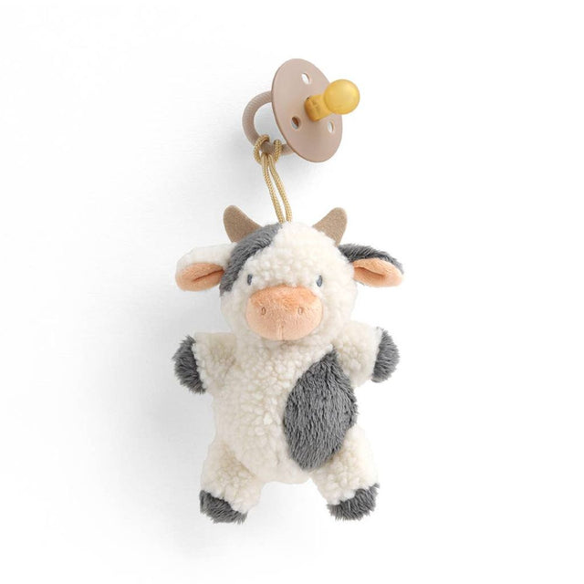 Bitzy Pal Natural Rubber Pacifier & Plush- Cow