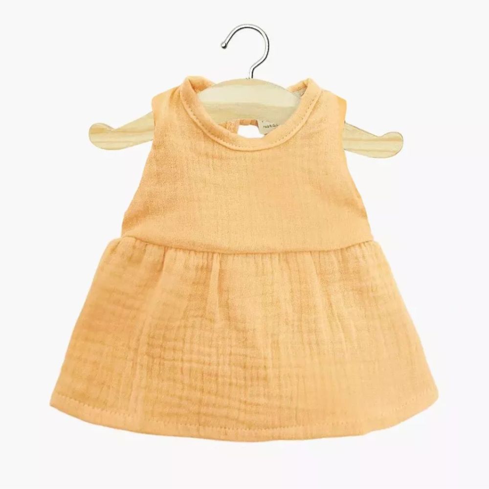 Minikane Clothing for Gordis Dolls 34cm- Faustine sleeveless Dress in Apricot Muslin