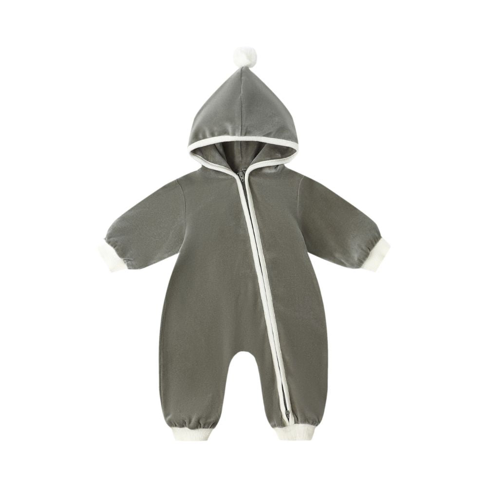 Quincy Mae Velour Zip Jumpsuit Forest