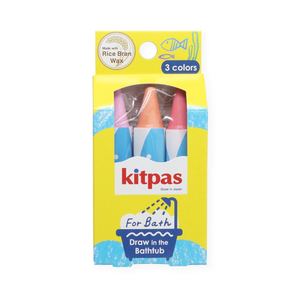 Kitpas Rice Wax Bath Crayons 3 Colors - Coral