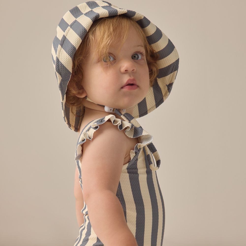 Quincy Mae Bucket Hat Retro Stripe Ocean