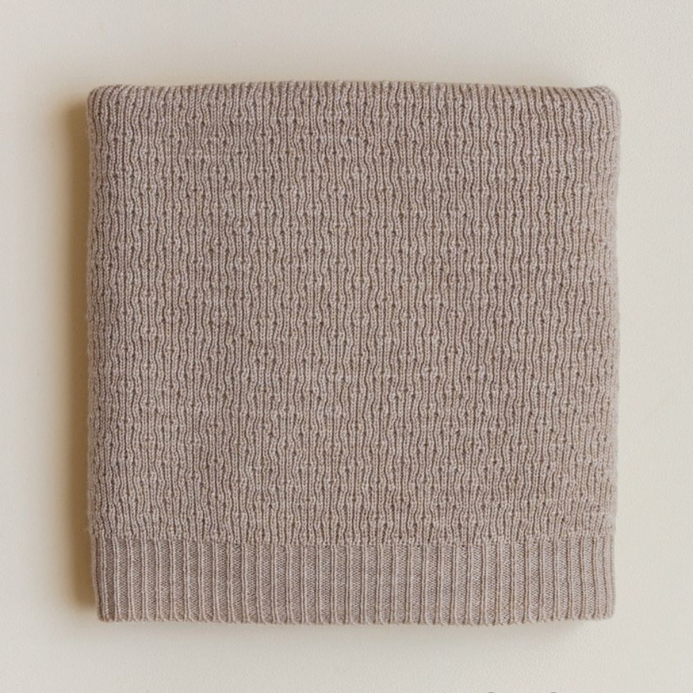 Hvid Dora Blanket - Sand