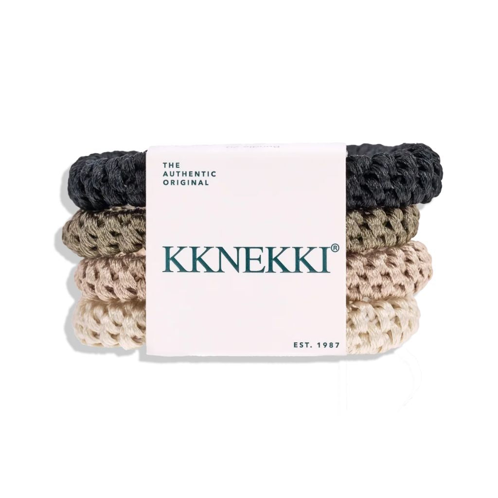 Kknekki Original Hair Tie Bundle 4 pcs - Black, Ivory