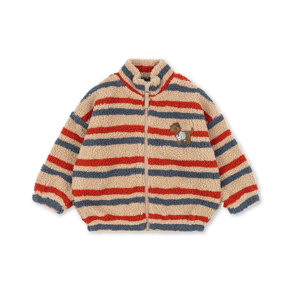 Konges Sløjd Jody Embroidery Teddy Jacket Tangerine Stripe