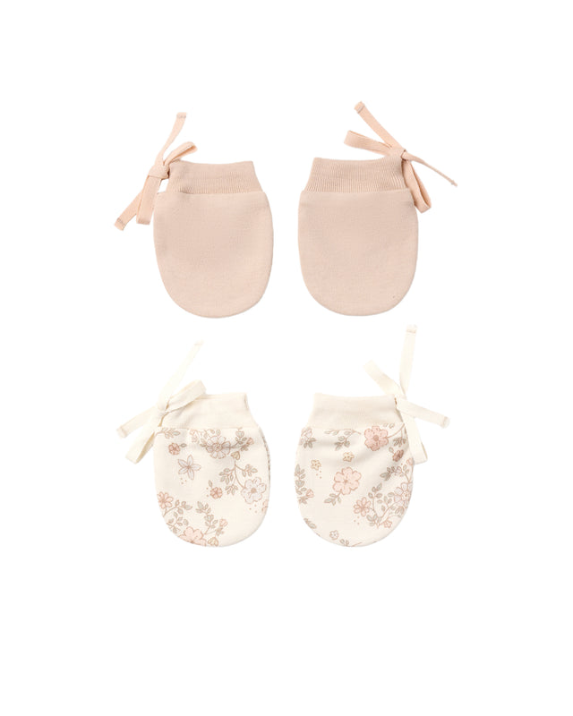 Quincy Mae No Scratch Mittens Set of 2 Floral Vine