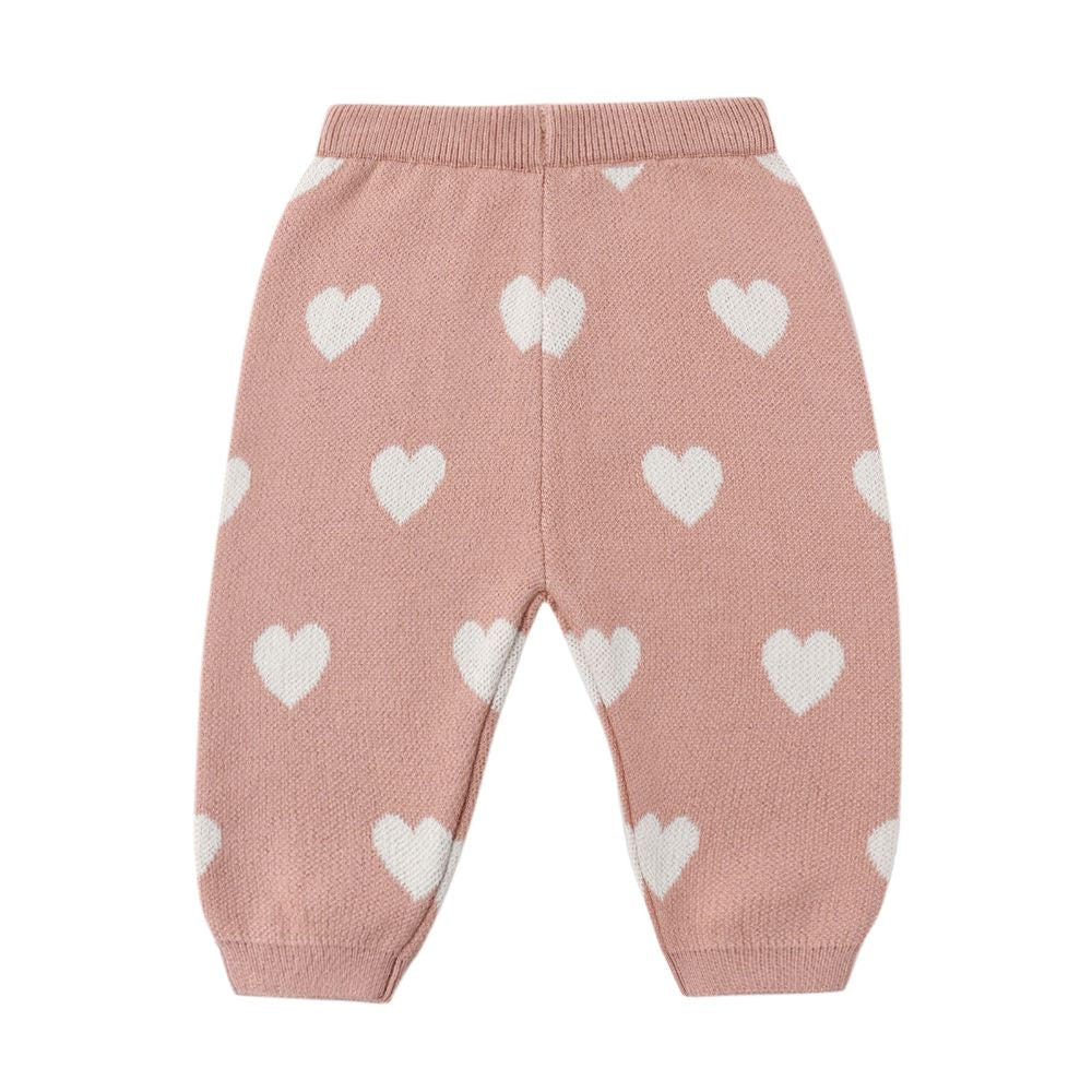 Quincy Mae Heart Knit Pants