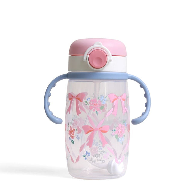 Itzy Sips™ - Straw Cup With Snap-Close Lid- Ribbons and Roses
