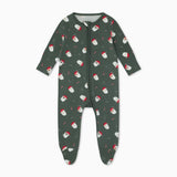 Mori Santa Print Clever Zip Sleepsuit