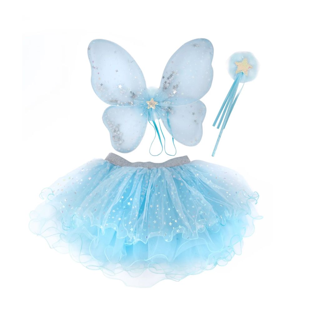 Iridescent Celestial Fairy Wings, Tutu, & Wand Set Size 4-6