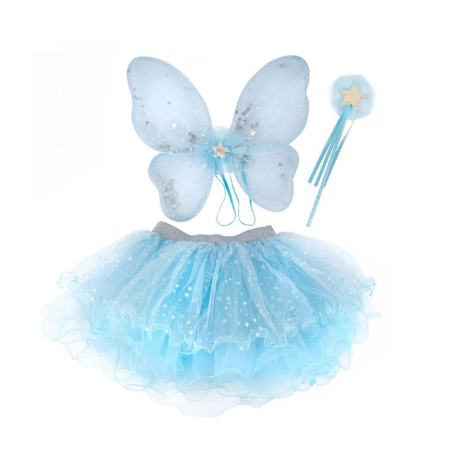 Iridescent Celestial Fairy Wings, Tutu, & Wand Set Size 4-6