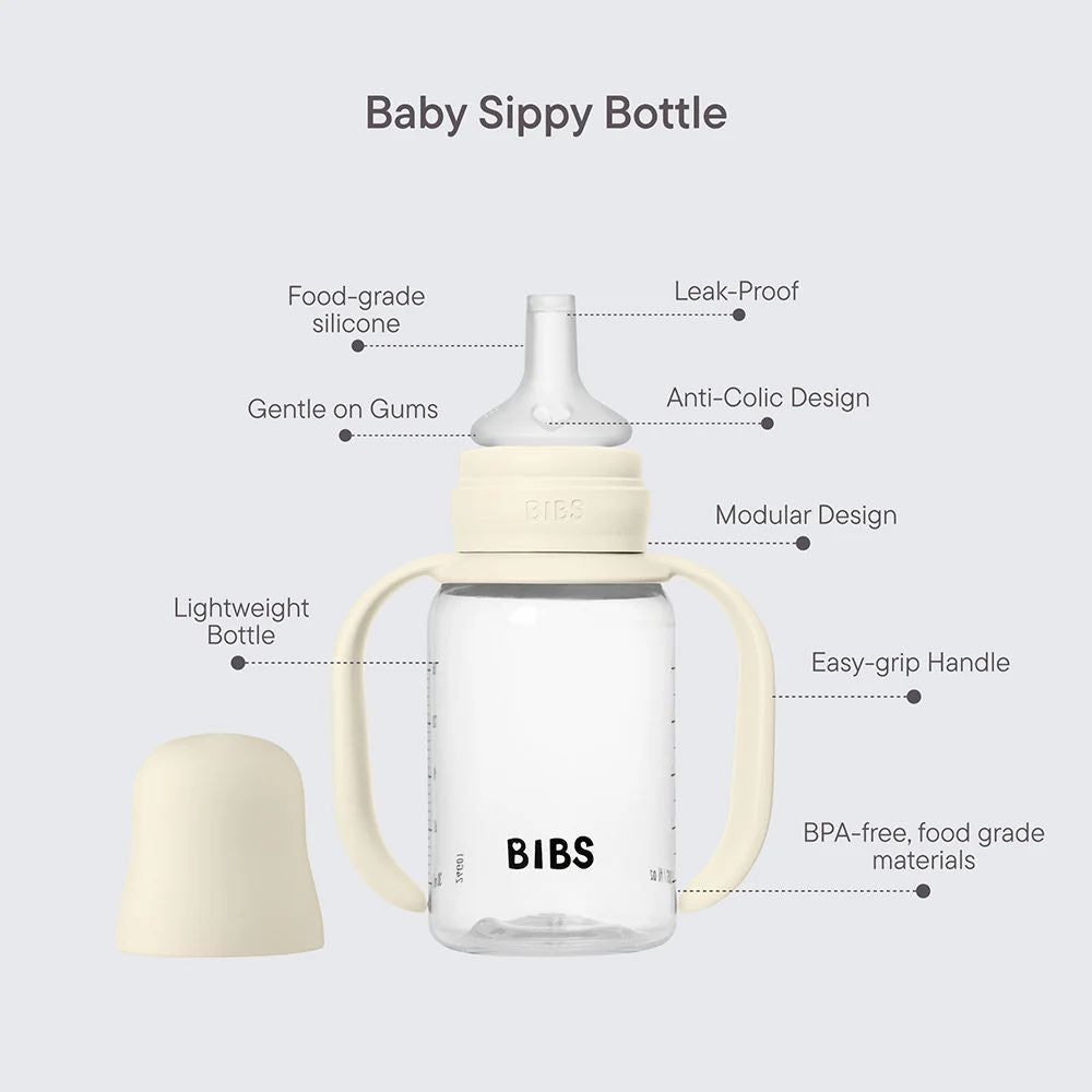 BIBS Baby Sippy Bottle Spout Silicone 150 ml Sage
