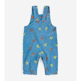Bobo Choses Baby Mush Monster Duo corduroy overall in blue organic cotton cord, monster print, snaps