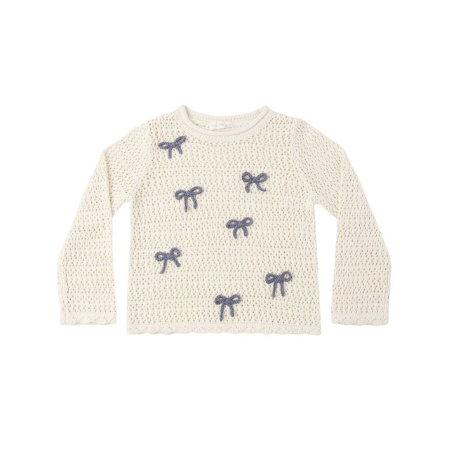 Rylee + Cru Crochet Knit Pullover Bows