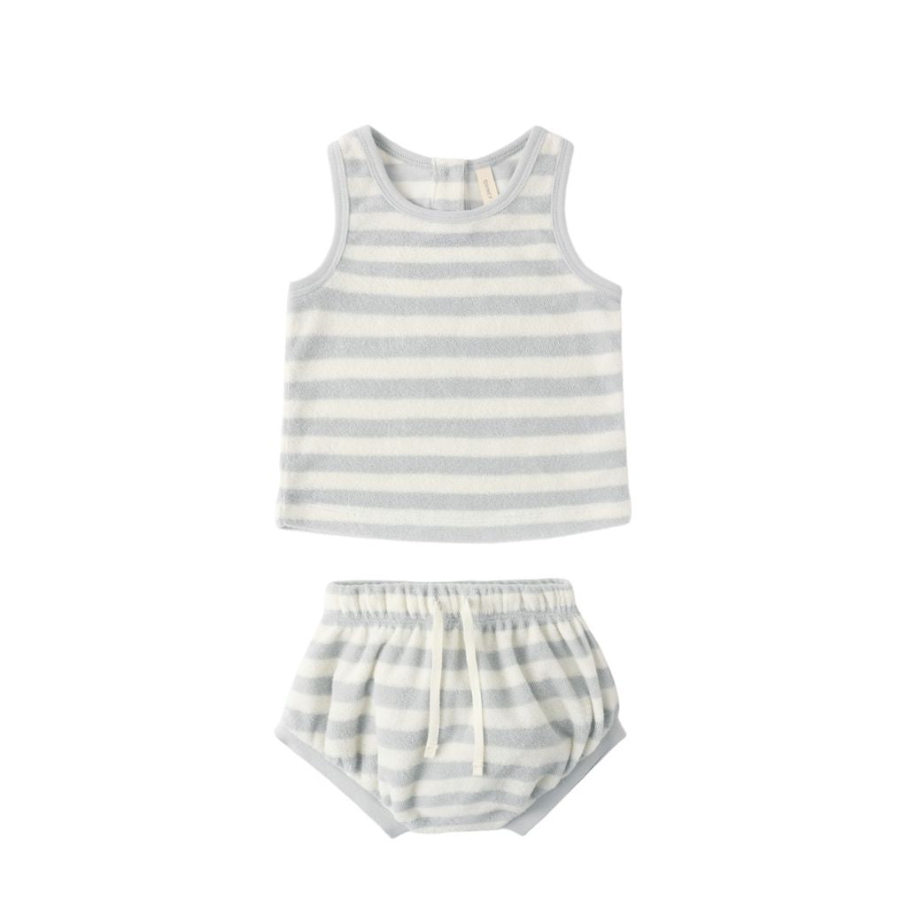 Quincy Mae Terry Tank and Short Set Sky Stripe