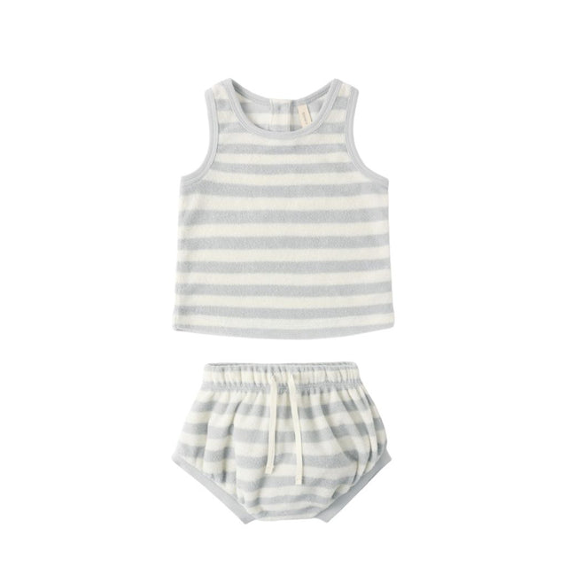 Quincy Mae Terry Tank and Short Set Sky Stripe