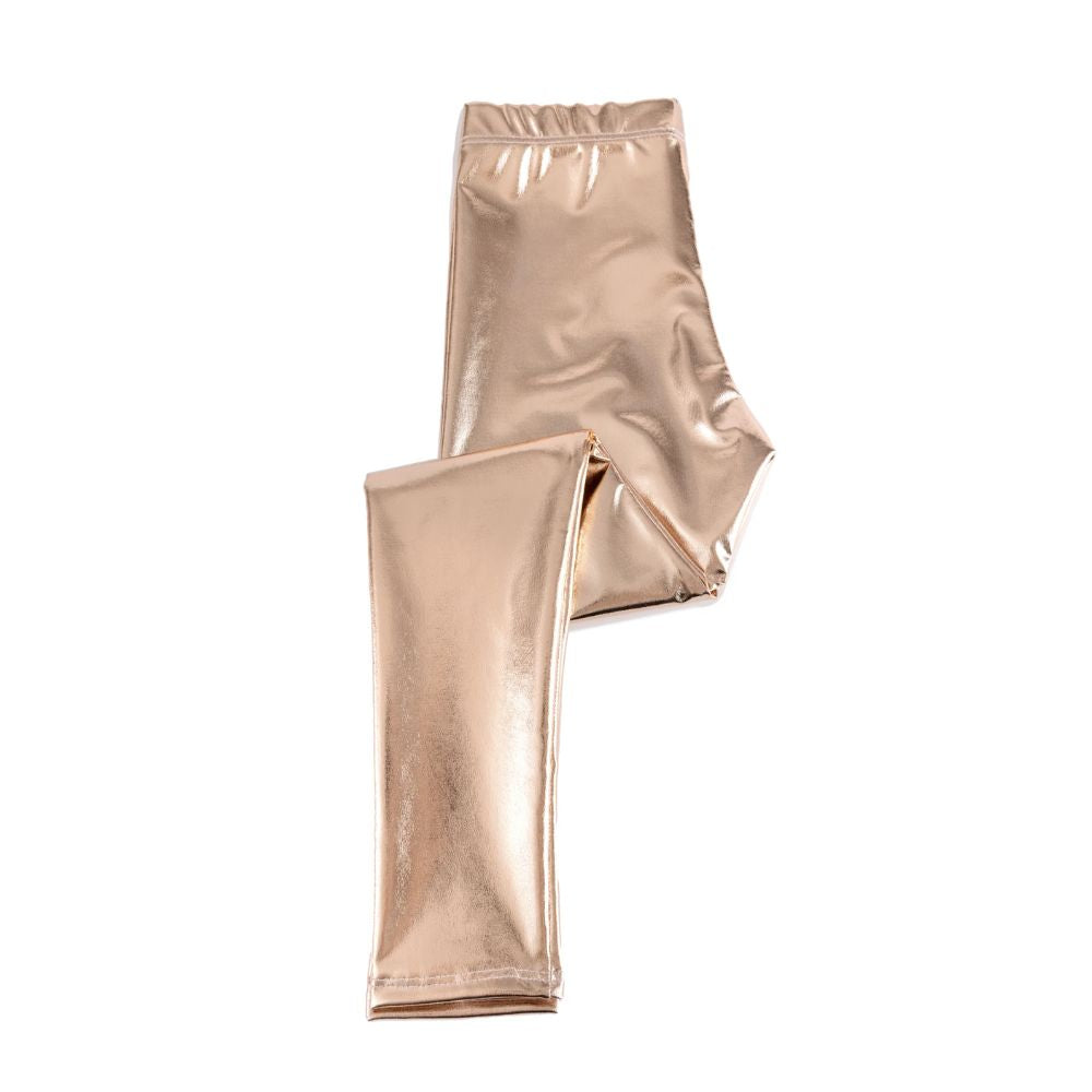 Love Life Leggings Gold Metallic Size 3-4