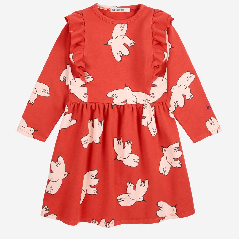 Bobo Choses Freedom Bird all over Ruffle Dress