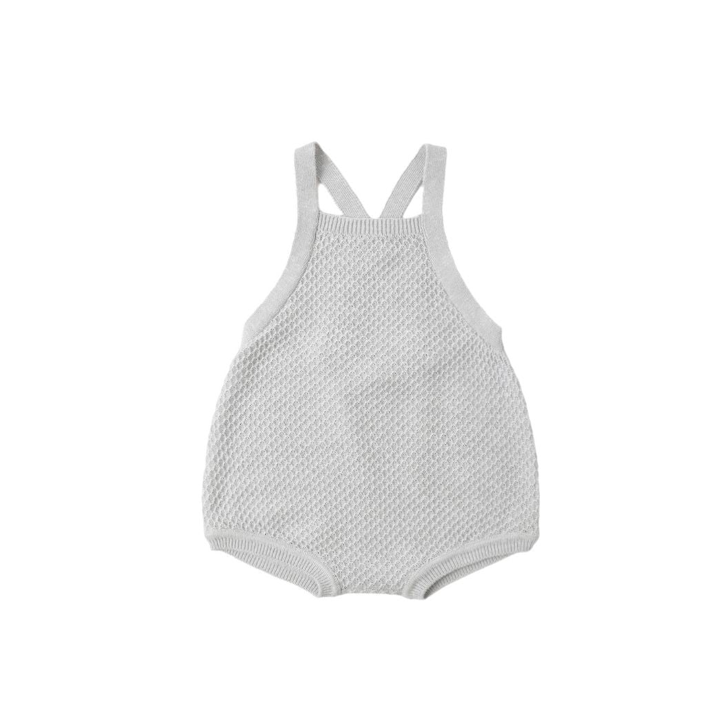 Quincy Mae Caleb Knit Shortall Heathered Sky