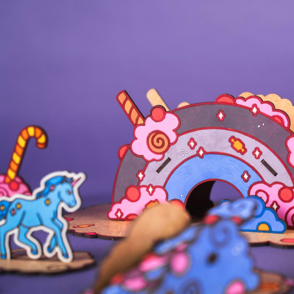 Crateit Unicorn Wooden Toy - Candy Land