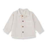1 + in the Family TELLARO cream baby button-down shirt in viyella with a chest pocket