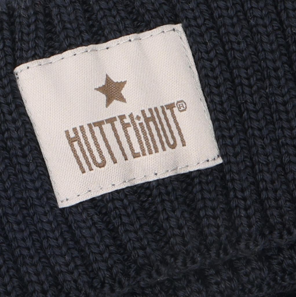 Huttelihut Hat Wool Knit Color Solid Dark Navy