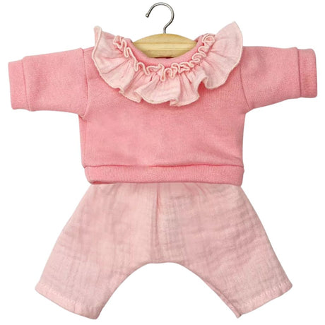 Minikane Clothing for Gordis Dolls 34cm- Marion outfit with fleece top with ruffled collar and strawberry pants